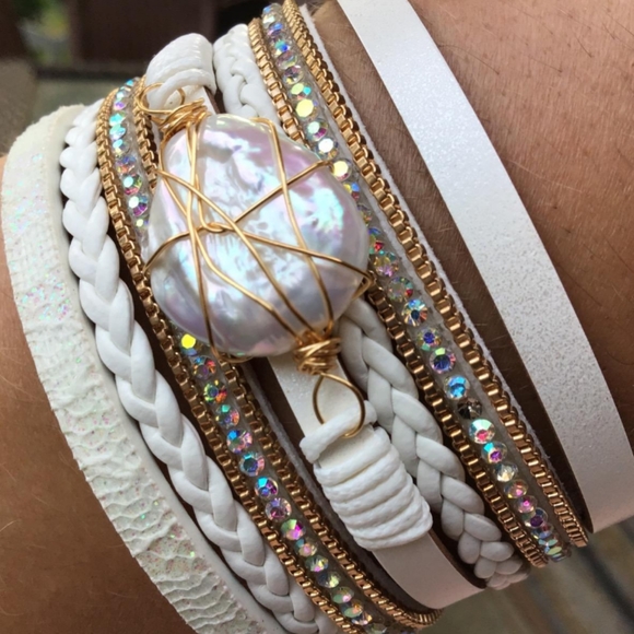 New BOHO Layered Leather Wrap Bracelet - Picture 2 of 6